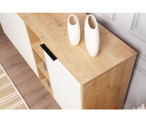 Clara Console - Oak, White