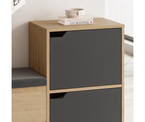 Haven Shoe Bench - Oak, Anthracite