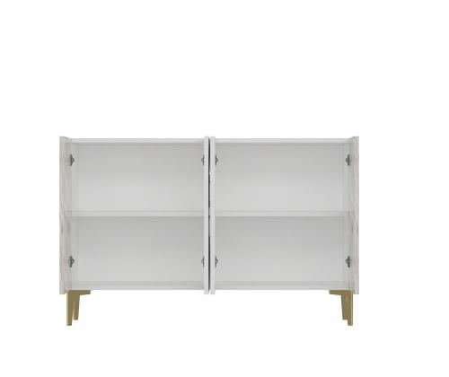 Afra KM120 - White, Ephesus Marble, Gold