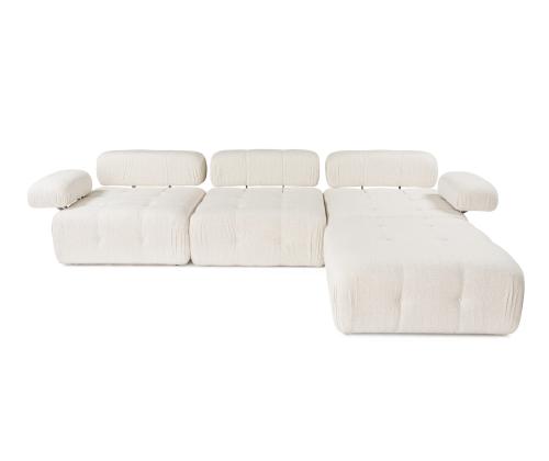 Doblo 3 Seater with Pouffe ( L1-O1-1R-Pouffe) - Cream