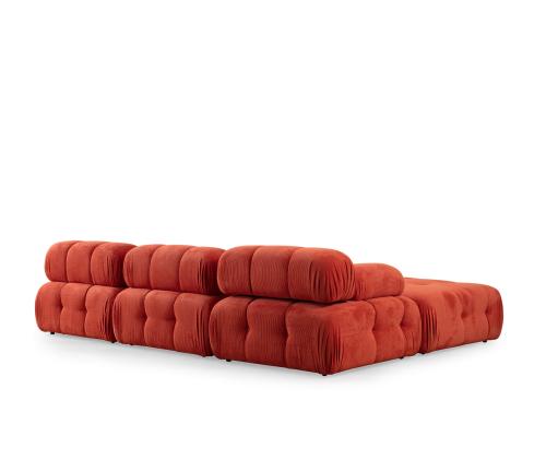 Doblo 3 Seater with Pouffe ( L1-O1-1R-Pouffe) - Red
