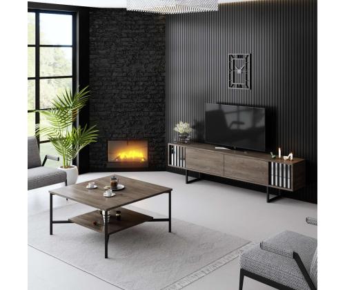 Chrome Line - Walnut, Black