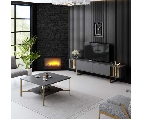 Gold Line - Anthracite, Gold