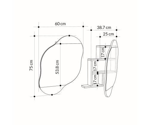 Cloud Storage Bathroom Wall Mirror - Light Mocha
