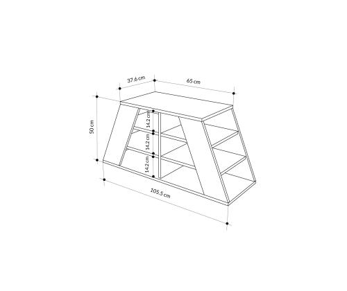 Pyramid Shoe Bench - Oak, White