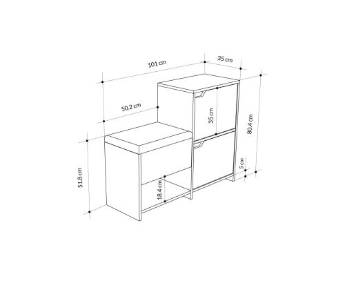 Haven Shoe Bench - Oak, Anthracite