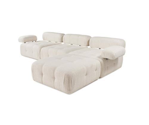 Doblo 3 Seater with Pouffe ( L1-O1-1R-Pouffe) - Cream