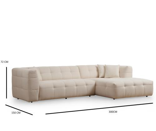 Cady 3 Seater Right - Beige