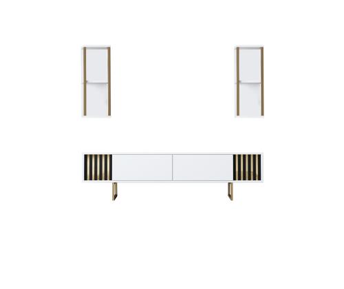 Gold Line - White, Black