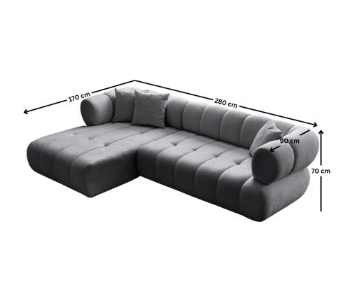 Diivan Petra Left - Dark Grey