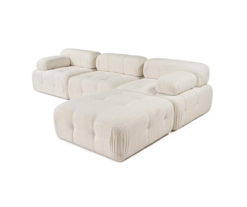 Doblo 3 Seater with Pouffe ( L1-O1-1R-Pouffe) - Cream