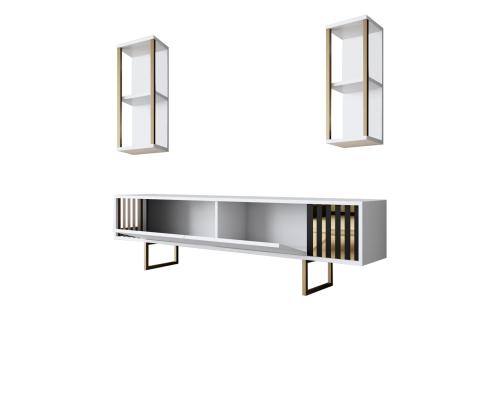 Gold Line - White, Black