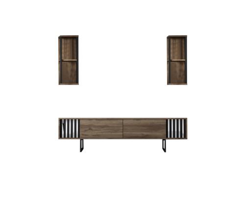 Chrome Line Set - Walnut, Black