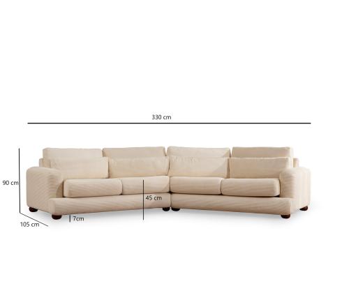 River 4 Seater Right (L2-Xc Right) - Beige