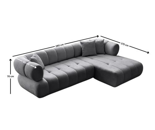 Diivan Petra Right - Dark Grey