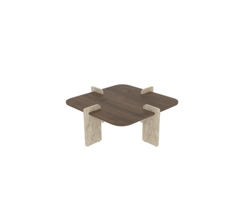 Kohvilaud Poalla - Walnut, Travertine