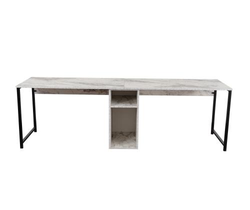 Twin Study Desk - Freesia Marble, Black