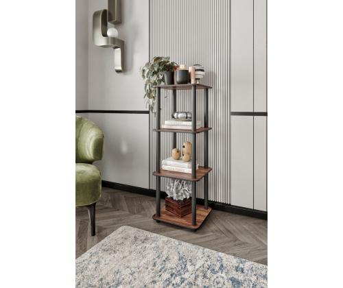 Bookcase 4 Tiers Square - Walnut