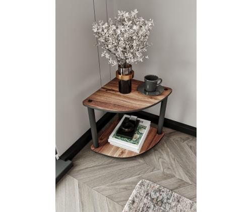 Laud Bookcase 2-Tiers Corner - Walnut