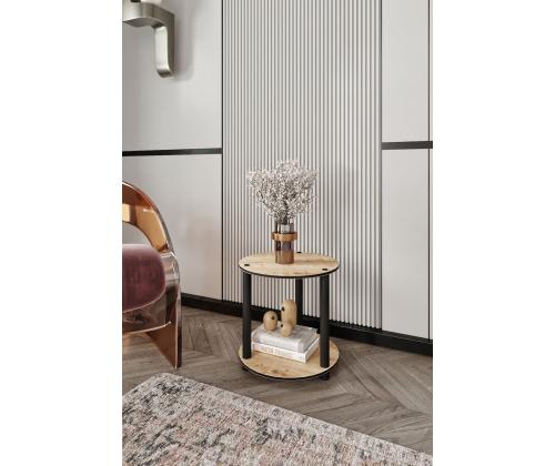 Kohvilaud Bookcase 2-Tier Round - Oak