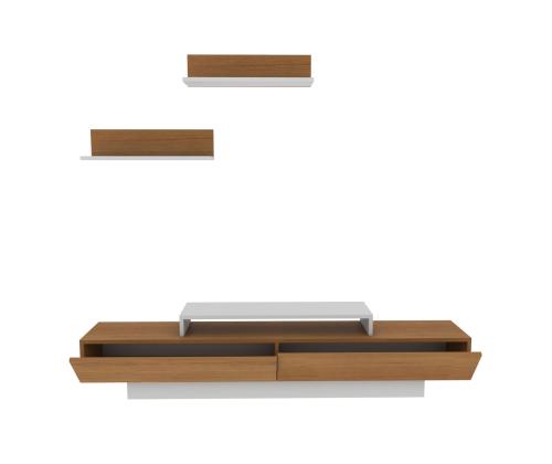 TV laud Lusi - White, Teak