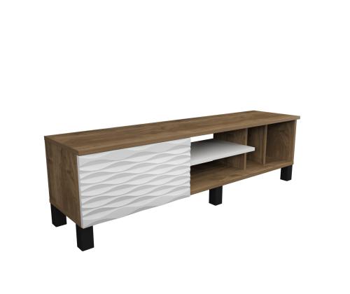 TV laud Olyo - Walnut, White