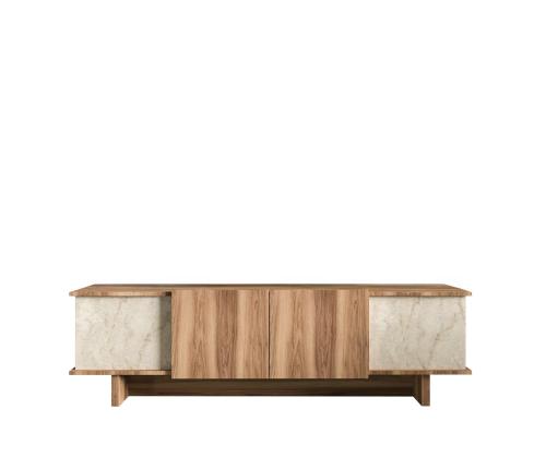 TV laud Diana - Travertine, Walnut