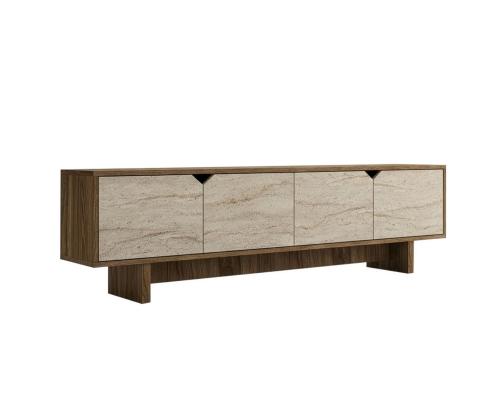 TV laud Istemi - Walnut, Travertine