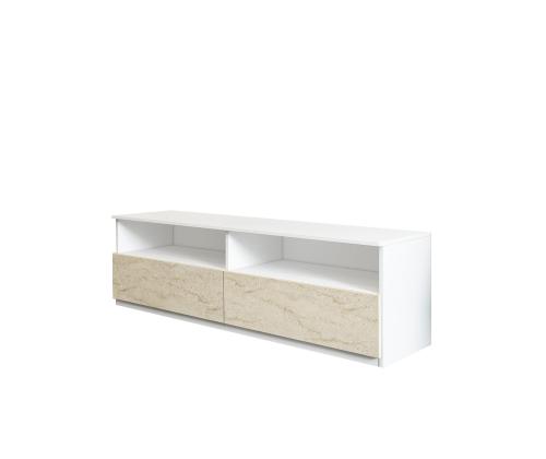 TV laud Centra - White, Travertine