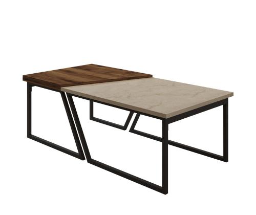 Kohvilaud Verona P0024623 - Travertine, Rustic Walnut