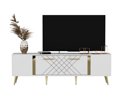 TV laud Detas - White, Gold