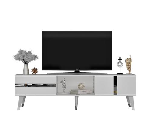 TV laud Vania - White, Silver