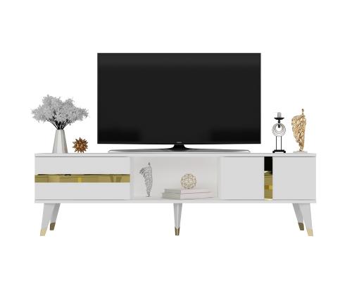 TV laud Vania - White, Gold
