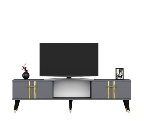 TV laud Asel - Anthracite, Gold