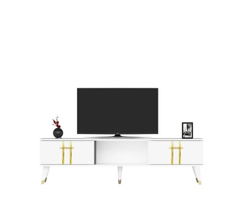 TV laud Asel - White, Gold