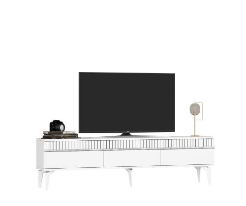 TV laud Defne - White, Silver