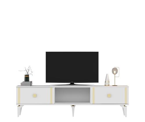 TV laud Doruk - White, Gold