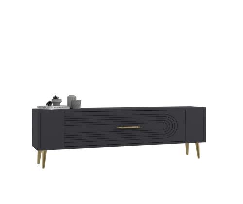 TV laud Retrol3 - Anthracite, Gold