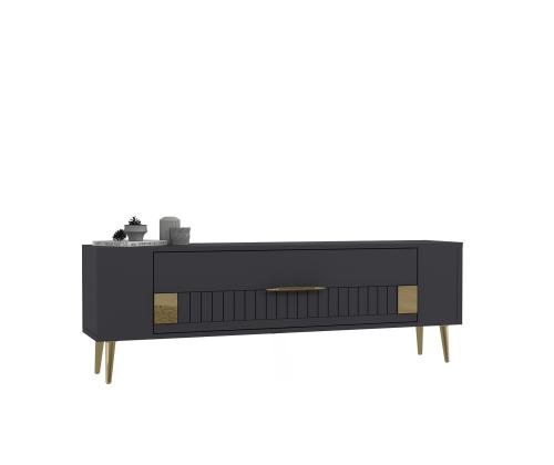 TV laud Retrolp4 - Anthracite, Gold