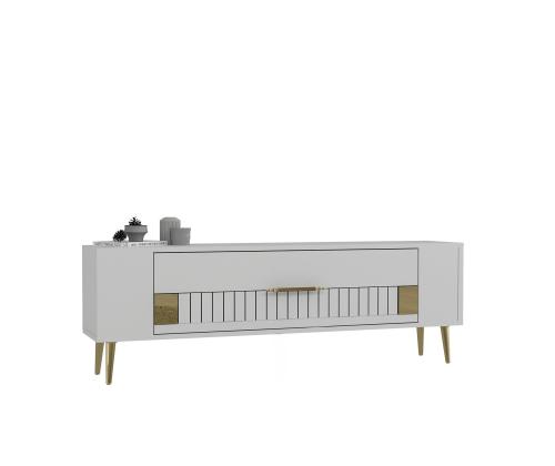 TV laud Retrolp4 - White, Gold