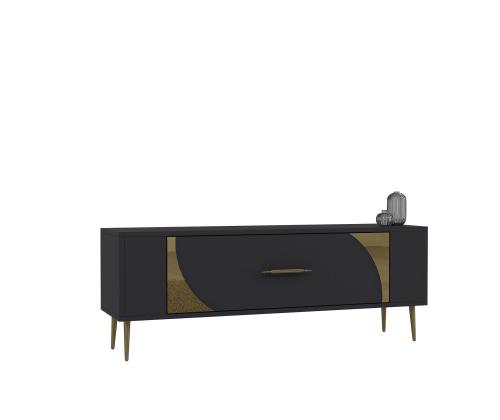 TV laud Retrop2 - Anthracite, Gold