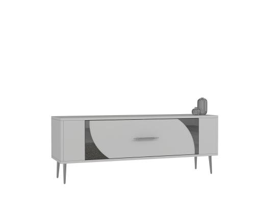 TV laud Retrop2 - White, Silver