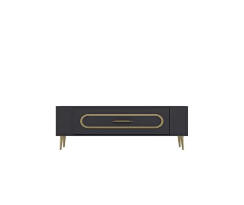 TV laud Retrop3 - Anthracite, Gold