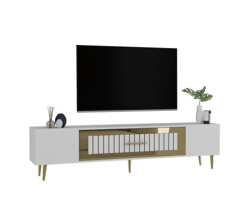 TV laud Dekolp3 - White, Gold