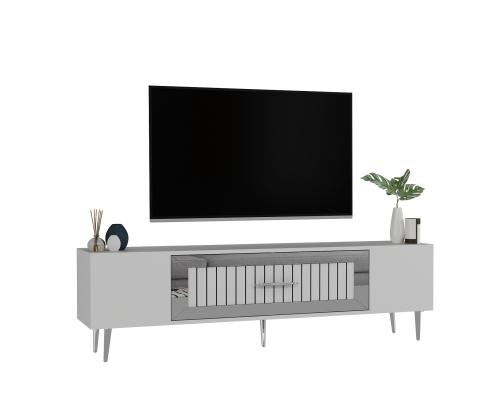 TV laud Dekolp3 - White, Silver