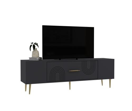 TV laud Dekol2 - Anthracite, Gold