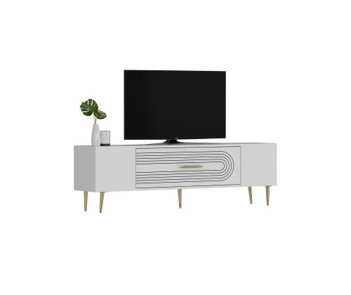 TV laud Dekol3 - White, Gold