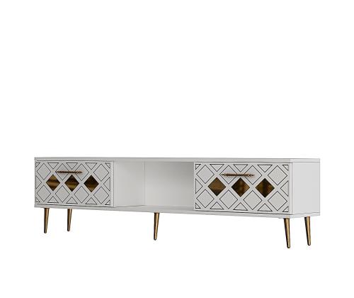 TV laud Dome - White, Gold