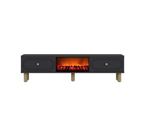 TV laud Polen Bohem Fireplace - Anthracite