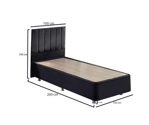 Ela Single - Black (100 x 200)